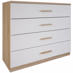 Commode avec 4 tiroirs "SELENA" chene brossé / blanc, elle apportera une touche de déco à votre intérieur. Dimensions : 100 x ...