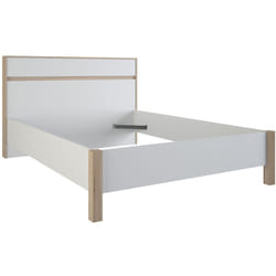 Lit en 140x190 'selena' chene brossé / blanc -Dim: 147,9 x 98,2 x 206,7 cm Pegane