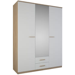 Armoire 3 portes coloris chene - Dim : 161,1 x 210,9 x 55 cm Pegane