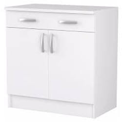 Bas de cuisine coloris blanc - Dim : 80,1 x 85 x 60 cm Pegane