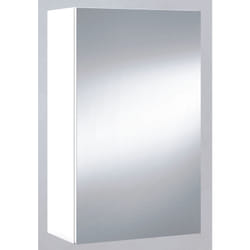 Pegane - Miroir de salle de bain avec rangements 1 porte en blanc brillant, hauteur 65 x largeur 40 x profondeur 21 cm