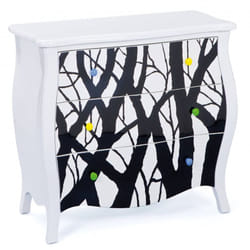 Commode coiffeuse rangement en noir et blanc - Dim : 94 x 43.2 x 76.8 cm Pegane