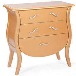 Commode console de rangement avec 3 tiroirs coloris Or - Dim : 70 x 40 x 78 cm Pegane