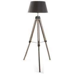 Pegane - Lampadaire Trepied noir, Hauteur 145 cm
