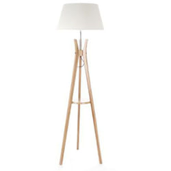 Lampadaire table en Bambou/ Lin - h 156 x d 46 cm Pegane