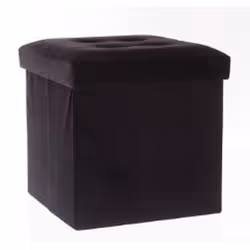 Pouf - PEGANE - Noir - Simili - 1 personne - Classique - Intemporel - L.38 x l.38 x h.38 cm