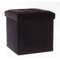 Pouf - PEGANE - Noir - Simili - 1 personne - Classique - Intemporel - L.38 x l.38 x h.38 cm