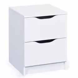 Commode en panneaux de particules mélaminé coloris blanc - Dim : 41 x 40 x 50 cm