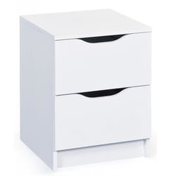 Commode en panneaux de particules mélaminé coloris blanc - Dim : 41 x 40 x 50 cm