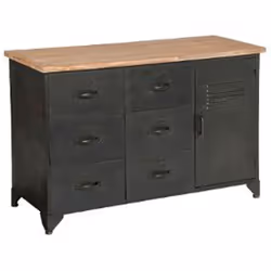 Commode avec 6 tiroirs en métal, elle donnera une touche de déco à votre intérieur.