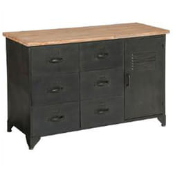 Commode avec 6 tiroirs en métal - Dim : l. 108 x l. 41.5 x h. 70.5 cm