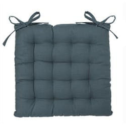 Lot de 4 galettes de chaise en coton coloris orage, 38 x 38 cm Pegane