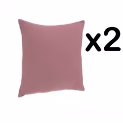 Lot de 2 coussins déhoussables coloris rose 40x 40cm