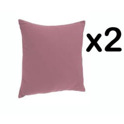 Lot de 2 coussins déhoussables coloris rose 40x 40cm