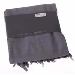 Couvre-lit en coton coloris gris. Ce Jeté de lit d'une qualité exceptionnelle correspond parfaitement au décor de votre chamb ...
