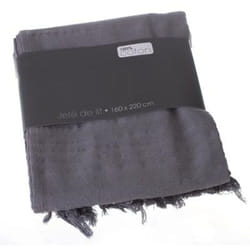 Pegane - Couvre-lit, Jeté de lit en coton coloris gris, 160 x 220 cm