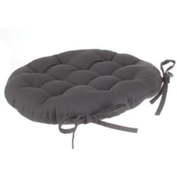 Lot de 2 galettes de chaise ronde en coton coloris gris foncé - Diamètre 38 cm Pegane