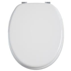 Abattant wc en bois et zinc coloris blanc, l 37 x p 43 cm Pegane
