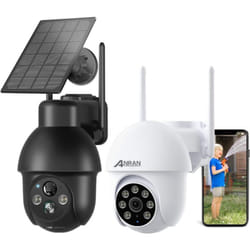 Caméra de surveillance sans fil à batterie Q03 Noire 3MP + caméra de surveillance filaire P3 blanche 5MP - Anran