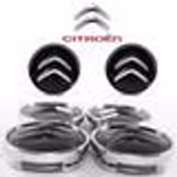 4pcs Cache moyeux Citroen Enjoliveurs de 60 mm pour C2 C4 C5 C6 C-Quatre Logo Noir/chromé