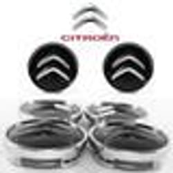 4pcs Cache moyeux Citroen Enjoliveurs de 60 mm pour C2 C4 C5 C6 C-Quatre Logo Noir/chromé