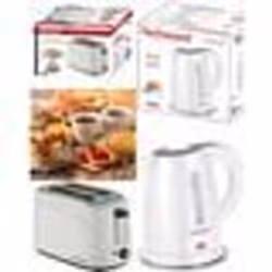 Pack Grille Pain 2 Fentes Blanc 700W + Bouilloire 1L 1600W Blanche