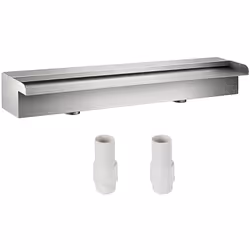 Fontaine de Piscine en Acier Inoxydable 60 cm & Robuste et Résistant à la Corrosion & 2 Connecteurs Inclus Ce déversoir de ch ...