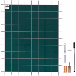 Couverture de Piscine 5,5 x 10,4 m Matériau Robuste en Polypropylène & Excellente Perméabilité & Matériel Complet La couvertu ...