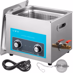 Nettoyeur à Ultrasons 15 L avec Réchauffeur Ce nettoyeur à ultrasons à haute efficacité est utilisé pour les travaux de netto ...