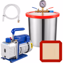 Pompe à Vide + Chambre à Vide Puissance de 1/4 HP & Vide Ultime de 5 Pa & Chambre 11,4 L Cette pompe à vide 113 L/min (4 CFM) ...