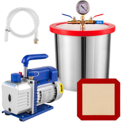 VEVOR Pompe a Vide 4 CFM 1/3 HP avec Chambre a Vide 11,4 L Pompe a Vide a 1 Etage 113 L/min 2 Silencieux 1720 tr/min Capacite deHuile 225 mL pour