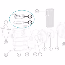 Couvercle et joint de pré-filtre pour pompe Max Flo™ Le pré-filtre est la partie précédant la cuve de filtration et par laque ...