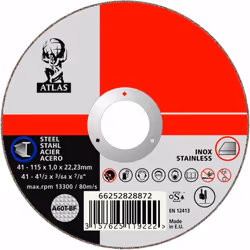 En acier. Pour machines électriques ou pneumatiques. Gamme Atlas. Alésage : 22,2 mm. Forme plate.