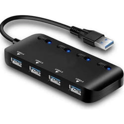 Hub USB 3.0 Multi 4 Ports avec Voyants de Commutateurs d'alimentation Individuels