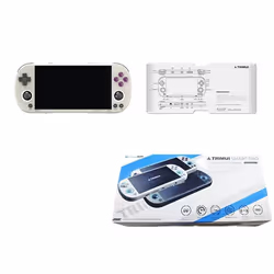 Console de jeu portable écran IPS de 496 pouces résolution 1280x720 Gris Rétro 128G