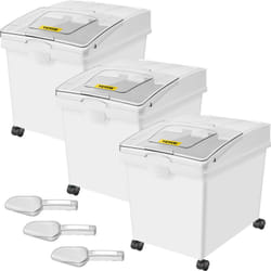 Vevor - Conteneur de Riz a Roulettes 3PCS Bac a Riz avec Couvercle Coulissant 40L3 Boites de Stockage de Rangement de Cereales a Farine a Ingredients
