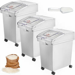 Bo?te de Stockage de Riz, Bacs à Farine de Céréales sur Roulettes, 3PCS (25?L) - Vevor