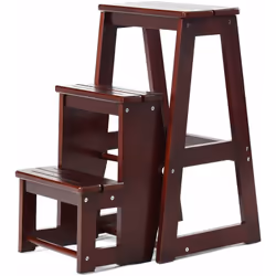 Description générale Le tabouret d'échelle en bois de sapin massif est un accessoire polyvalent et élégant, idéal pour attein ...