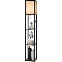 Lampadaire sur Pied Salon/Lampe Salon-160 cm avec 3 Etagère/Lampe Etagère 4 Niveau MDF-Design Scandinave (Ampoule non inclus) 220-240V,60W - Costway