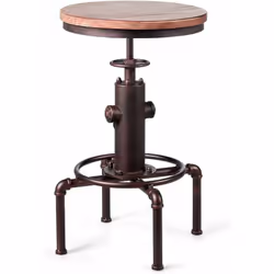 Caractéristiques : Siège en bois de pin 100% naturel，Le cadre est en fer Hauteur ajustable de 60cm à 75cm Ajustement de la ha ...