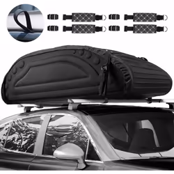 Costway - Coffre de Toit 263L Porte-bagages de Toit en pe Mousse Résistant aux Intempéries avec Sangles Robustes, Porte-bagages Noir