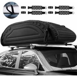 Costway - Coffre de Toit 263L Porte-bagages de Toit en pe Mousse Résistant aux Intempéries avec Sangles Robustes, Porte-bagages Noir