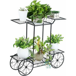 Costway - Etagère pour Plantes Support des Plante en Métal pour Jardin à 6 Niveaux 80,5 x 25 x 75CM Style Vintage Noir pour Jardin, Pa