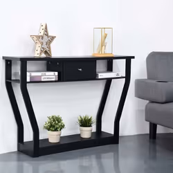 Attributs : 【Espace de stockage et d'exposition】: Cette table console offre del'espace de rangement et d'exposition sans pren ...