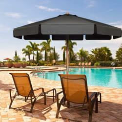 Parasol Inclinable Ø300CM avec Manivelle Anti-UV,Protection Solaire Toile Polyester Imperméable pour Jardin,Terrasse, Balcon - Costway