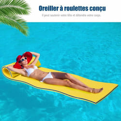 Costway - Tapis Flottant en Mousse xpe 210 x 66CM Résistant à la Déchirure 3 Couches avec Attache Elastique de 1,5M Capacité Portante 60KG pour