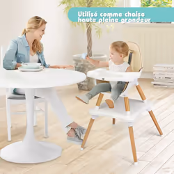 Points importants : 【Chaise haute convertible 4 en 1】 : Cette chaise haute peut être facilement convertie en chaise haute, en ...