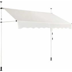 Costway - Store Banne Manuel Rétractable 2,5 l x 1,2 l m Hauteur et Inclinaison Réglable Aluminium Polyester Anti-UV, Beige