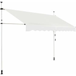 Costway - Store Banne Manuel Rétractable 3 l x 1,2 l m Hauteur et Inclinaison Réglable Aluminium Polyester Anti-UV, Beige