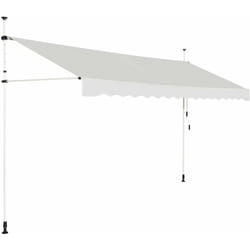 Store Banne Manuel Rétractable 4 l x 1,2 l m Hauteur et Inclinaison Réglable Aluminium Polyester Anti-UV, Beige - Costway